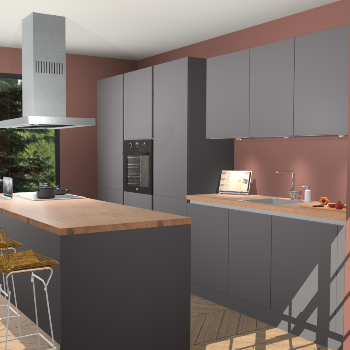 Onyxgrijze greeploze keuken Straatsburg 48251