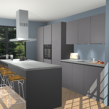 Onyxgrijze greeploze keuken Straatsburg 48265