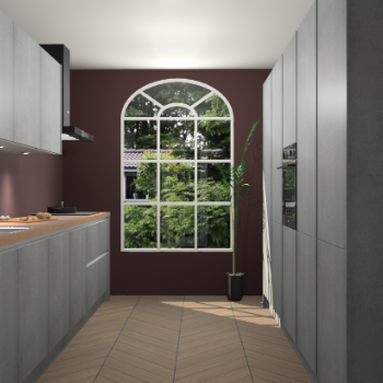 Beton Parelgrijs greeploze keuken Dawei 90589