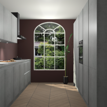 Beton Parelgrijs greeploze keuken Dawei 90595