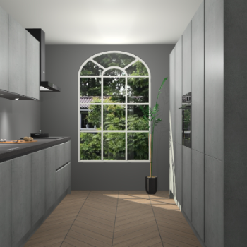 Beton Parelgrijs greeploze keuken Dawei 90605