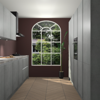 Beton Parelgrijs greeploze keuken Dawei 90609