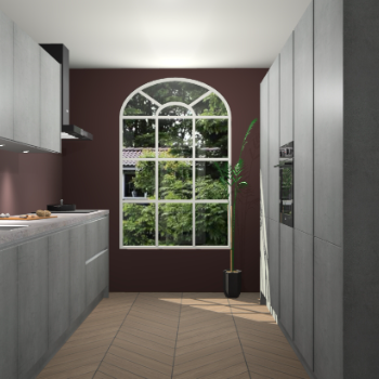 Beton Parelgrijs greeploze keuken Dawei 90616