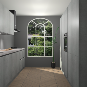 Beton Parelgrijs greeploze keuken Dawei 90619