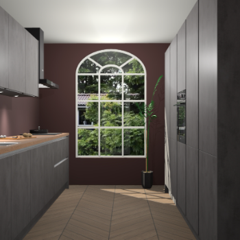 Beton Antraciet greeploze keuken Dawei 90629