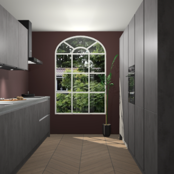 Beton Antraciet greeploze keuken Dawei 90637