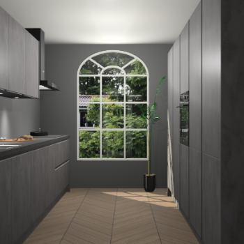 Beton Antraciet greeploze keuken Dawei 90648