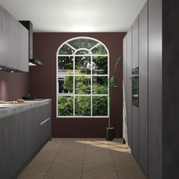 Beton Antraciet greeploze keuken Dawei 90651