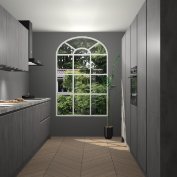 Beton Antraciet greeploze keuken Dawei 90654