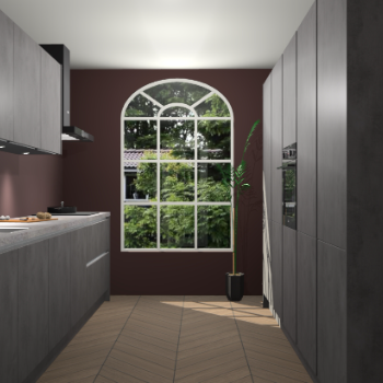 Beton Antraciet greeploze keuken Dawei 90657