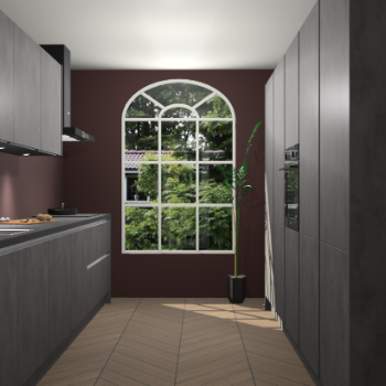 Beton Antraciet greeploze keuken Dawei 90663