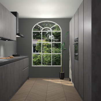 Beton Antraciet greeploze keuken Dawei 90666