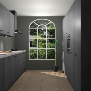 Beton Zwarte keuken Dawei 90696