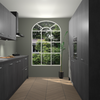 Beton Zwarte keuken Dawei 90700