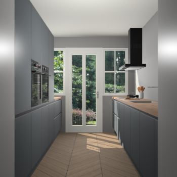 Onyxgrijze greeploze keuken Olympia 88142