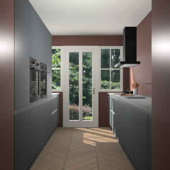 Onyxgrijze greeploze keuken Olympia 88145