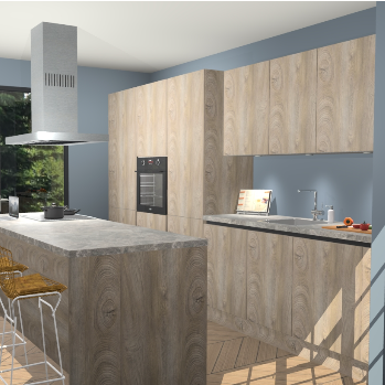 Cantaro Eiken greeploze keuken Straatsburg 48980