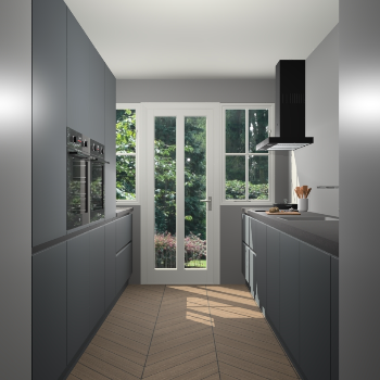 Onyxgrijze greeploze keuken Olympia 88154