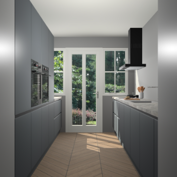 Onyxgrijze greeploze keuken Olympia 88161