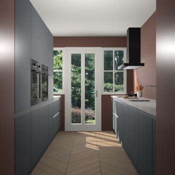 Onyxgrijze greeploze keuken Olympia 88164