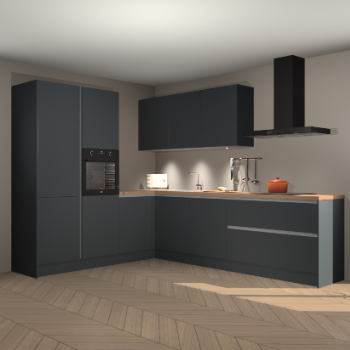 Onyxgrijze greeploze keuken Parla 82569