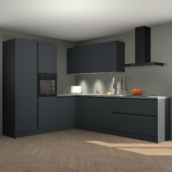 Onyxgrijze greeploze keuken Parla 82626