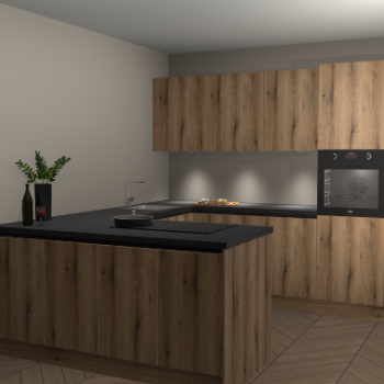 Goud Eiken greeploze keuken Rosario 67674