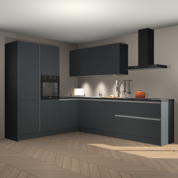 Onyxgrijze greeploze keuken Parla 82629