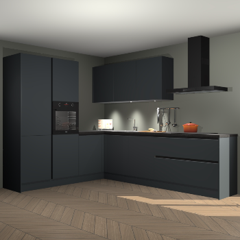 Onyxgrijze greeploze keuken Parla 82632