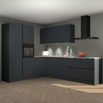 Onyxgrijze greeploze keuken Parla 82645