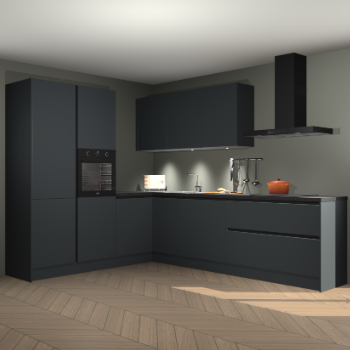 Onyxgrijze greeploze keuken Parla 91102