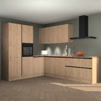 Madera natuur greeploze keuken Parla 83029