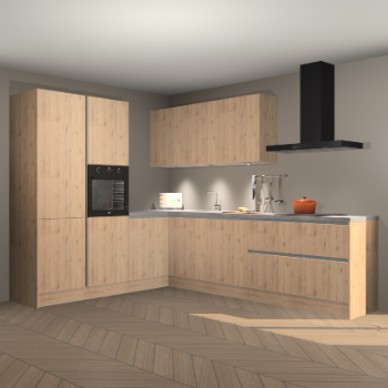 Madera natuur greeploze keuken Parla 83120