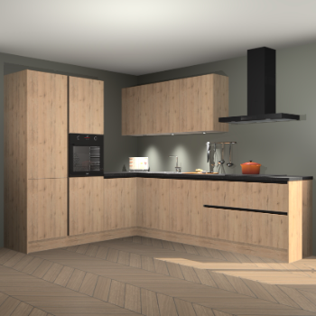 Madera natuur greeploze keuken Parla 83130