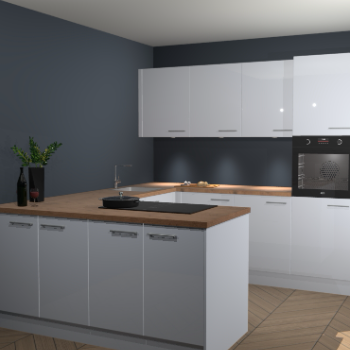 Sneeuwwitte hoogglans keuken Rosario 68111