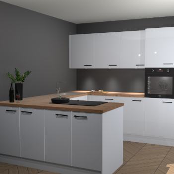 Sneeuwwitte hoogglans keuken Rosario 68114