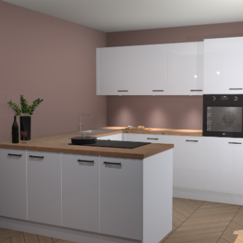 Sneeuwwitte hoogglans keuken Rosario 68115