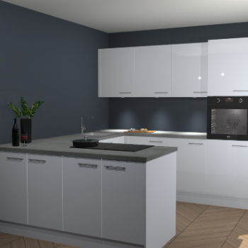 Sneeuwwitte hoogglans keuken Rosario 68153