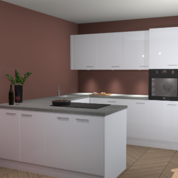 Sneeuwwitte hoogglans keuken Rosario 68154