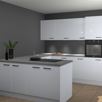 Sneeuwwitte hoogglans keuken Rosario 68156