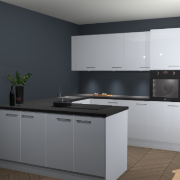 Sneeuwwitte hoogglans keuken Rosario 68189