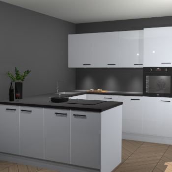 Sneeuwwitte hoogglans keuken Rosario 68192