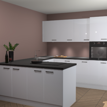 Sneeuwwitte hoogglans keuken Rosario 68193