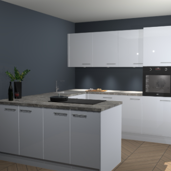 Sneeuwwitte hoogglans keuken Rosario 68238