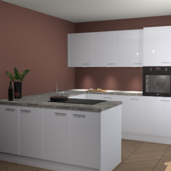 Sneeuwwitte hoogglans keuken Rosario 68239