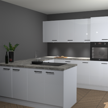 Sneeuwwitte hoogglans keuken Rosario 68241