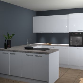 Sneeuwwitte hoogglans keuken Rosario 68272