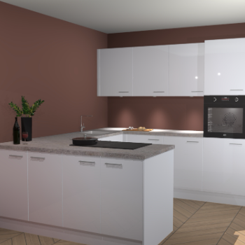 Sneeuwwitte hoogglans keuken Rosario 68273