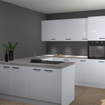 Sneeuwwitte hoogglans keuken Rosario 68275