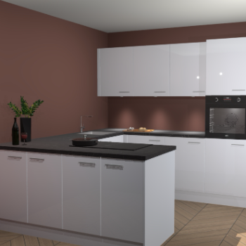 Sneeuwwitte hoogglans keuken Rosario 68323